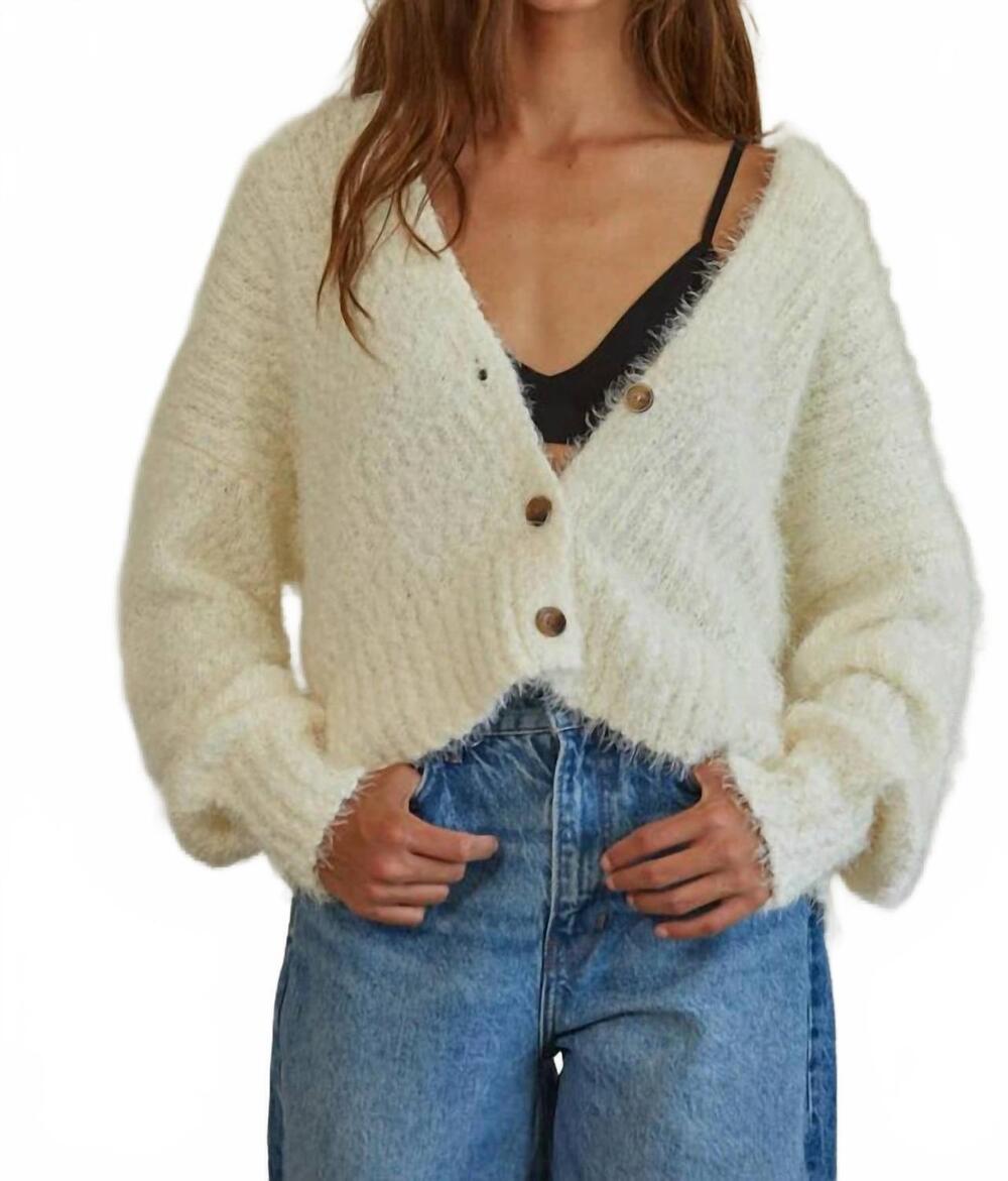 NEW BY TOGETHER sara fluffy cardigan in cream